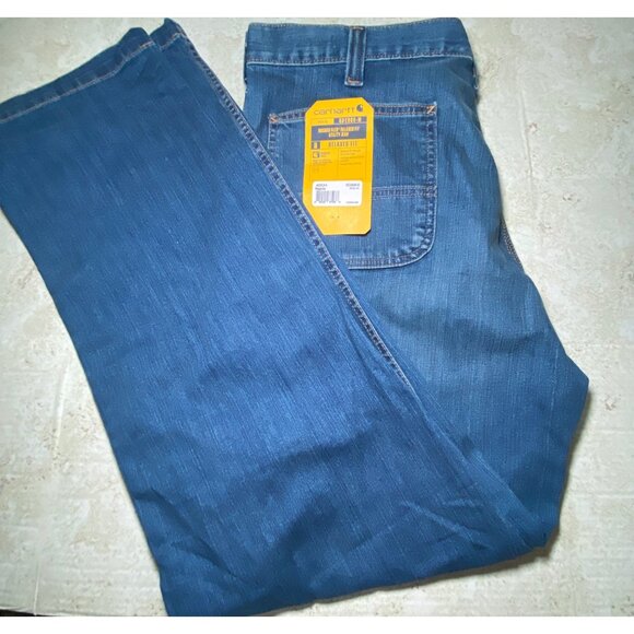 Carhartt Rugged Flex Relaxed Fit Utility Jeans 40x34 Straight Leg Blue Denim - Picture 1 of 9